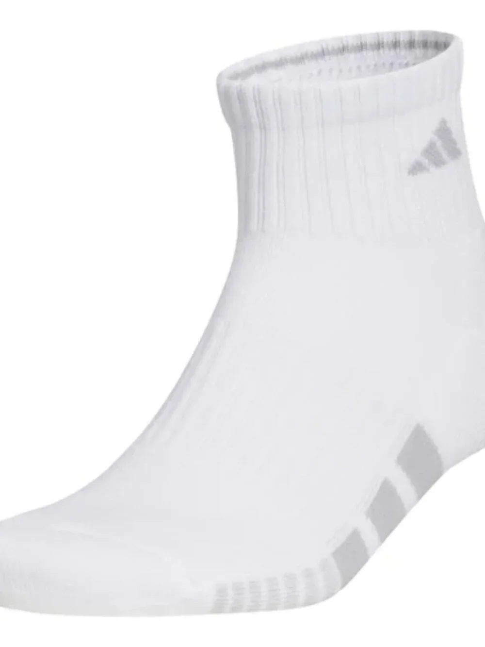 Adidas Men's Quarter Socks with Climacool & Arch Compression 6 pair, White , NWT
